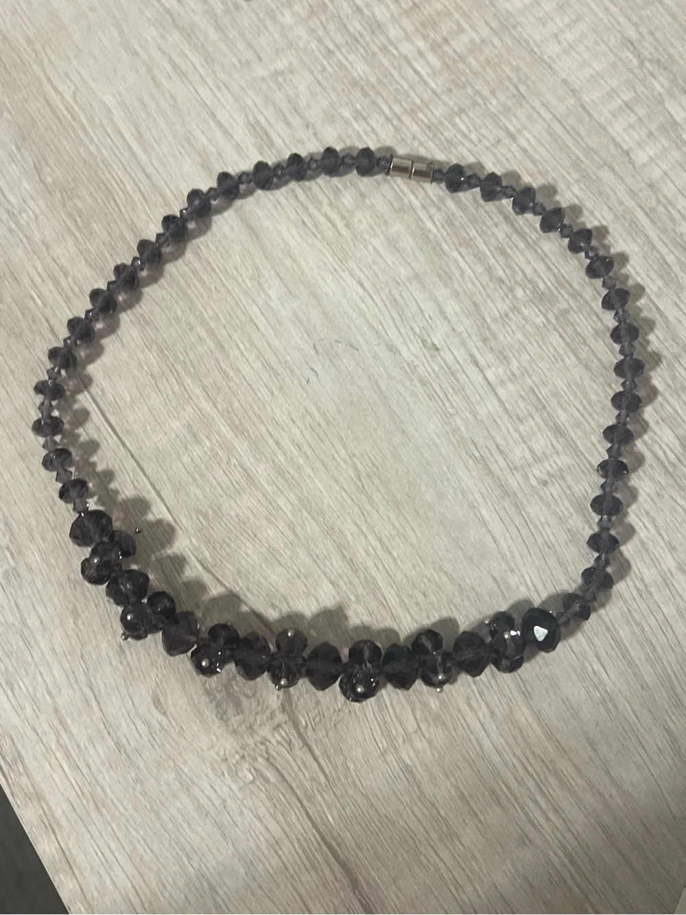 Purple Crystal Bead Necklace - Unbranded
